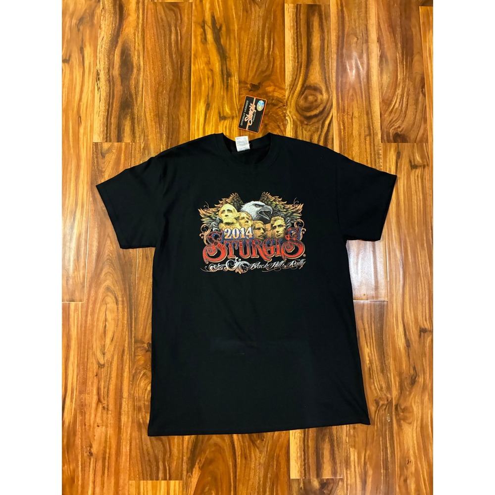 2014‎ Sturgis Black Hills Rally T-Shirt Mens Medium Black Mount Rushmore NWT
